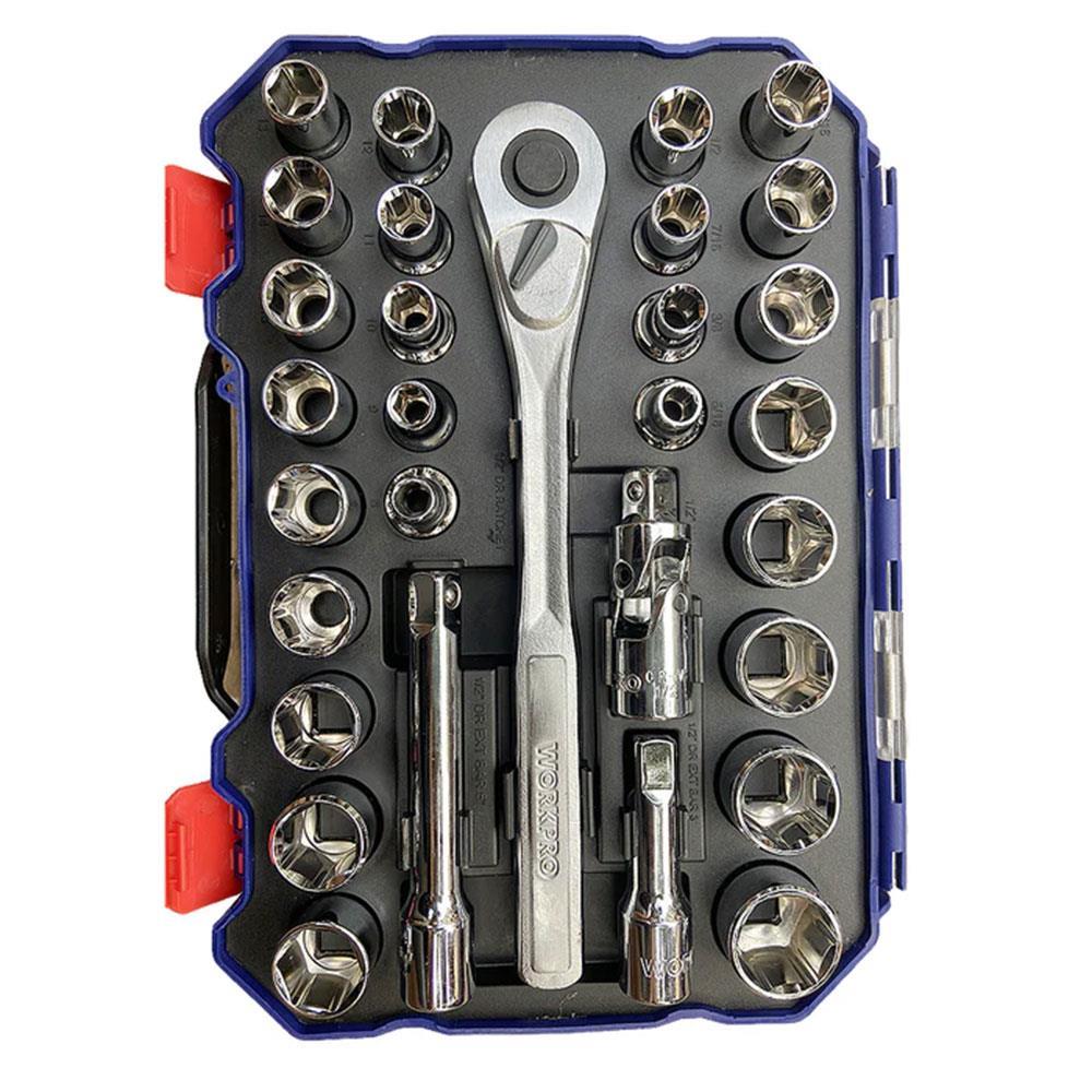 WorkproWORKPRO WP202525 30 Parça 1/2’’ CR-V Metrik/İnç Profesyonel Lokma TakımıWP202525