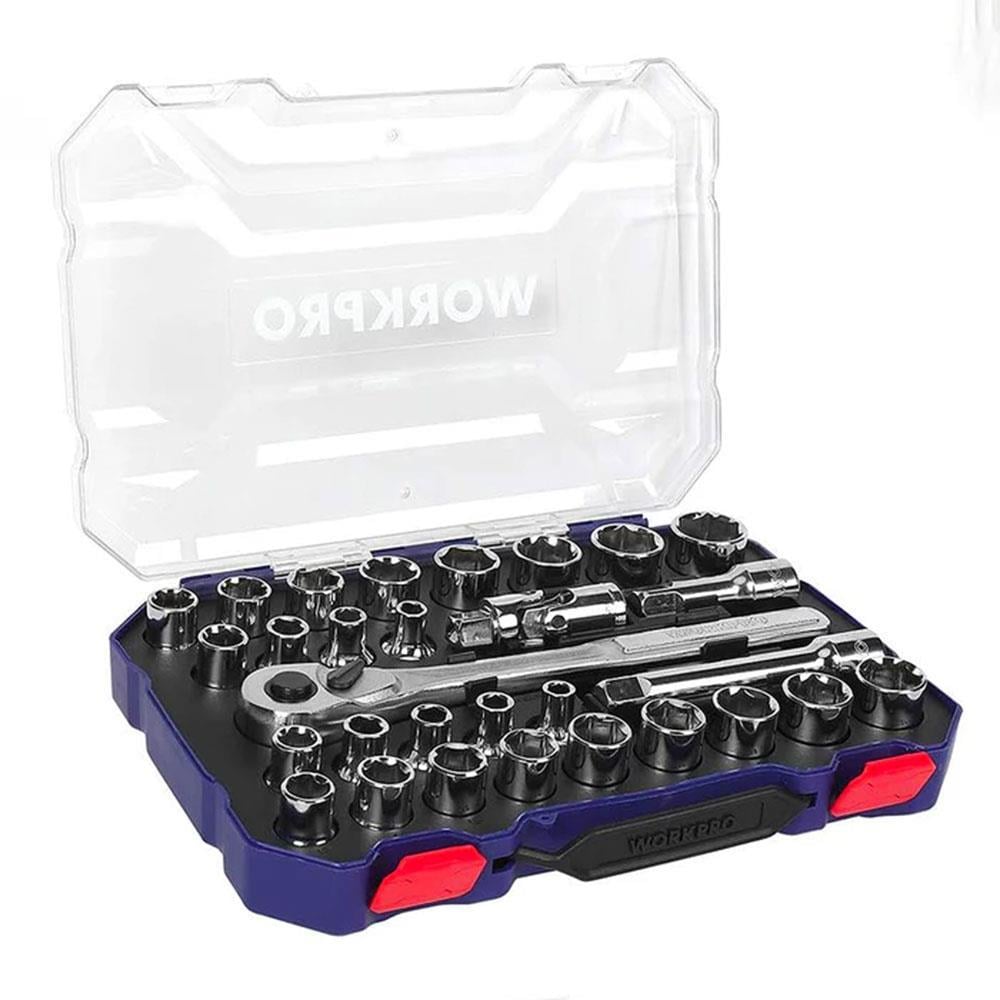 WorkproWORKPRO WP202525 30 Parça 1/2’’ CR-V Metrik/İnç Profesyonel Lokma TakımıWP202525