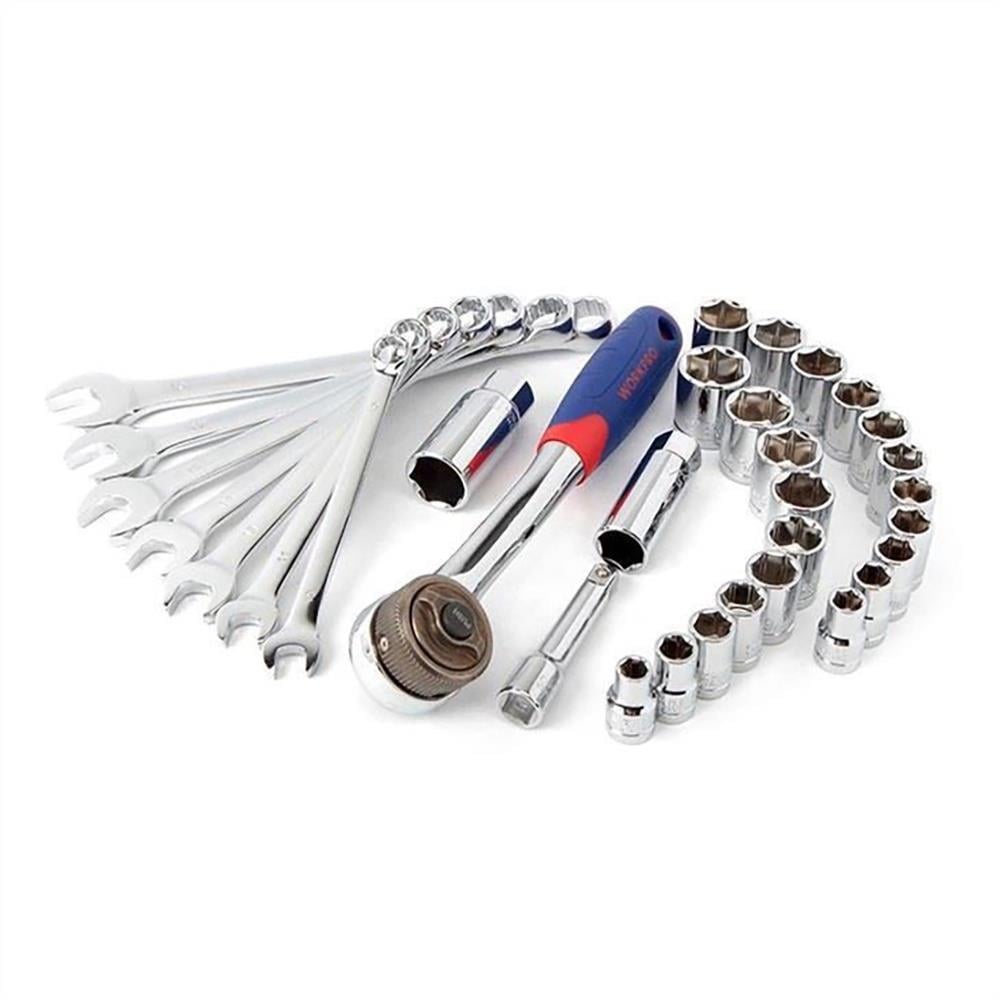 WorkproWORKPRO WP202528 3/8’’ Metrik/İnç 32 Parça Cr-V Profesyonel Lokma ve Kombine Anahtar TakımıWP202528