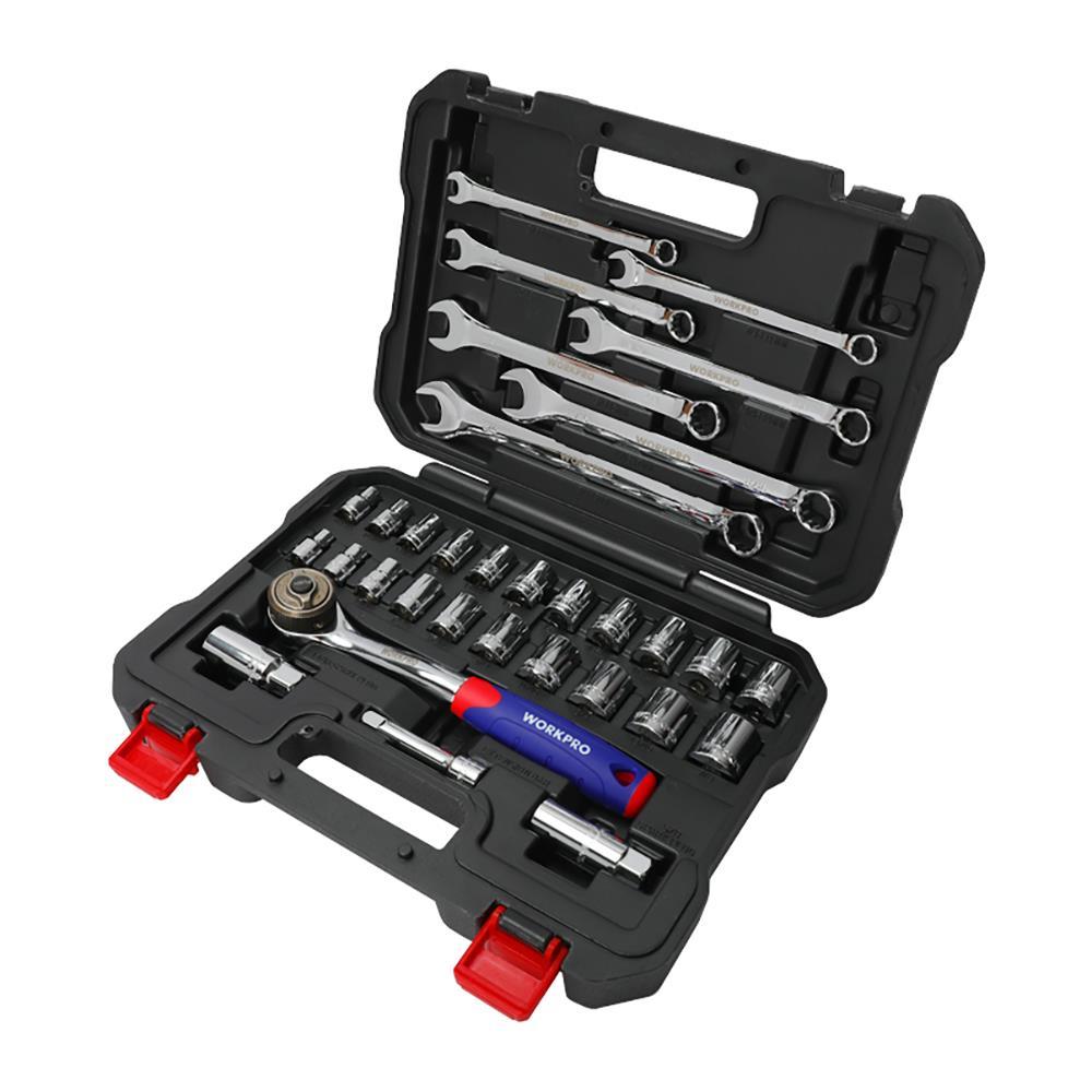 WorkproWORKPRO WP202528 3/8’’ Metrik/İnç 32 Parça Cr-V Profesyonel Lokma ve Kombine Anahtar TakımıWP202528