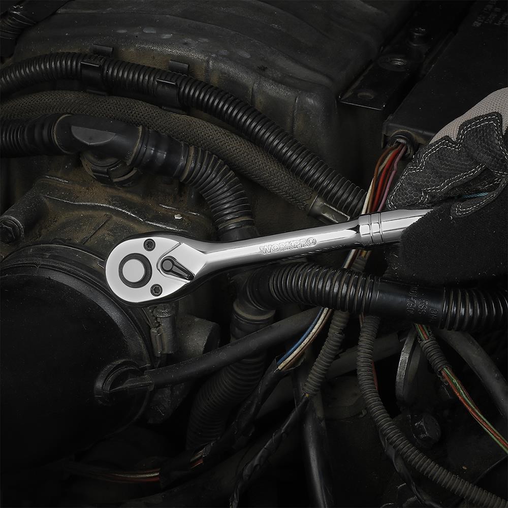 WorkproWORKPRO WP202530 1/4'’ 3/8’’ 1/2'’ Metrik/İnç 164 Parça Cr-V Ağır Hizmet Lokma ve Kombine Anahtar TakımıWP202530