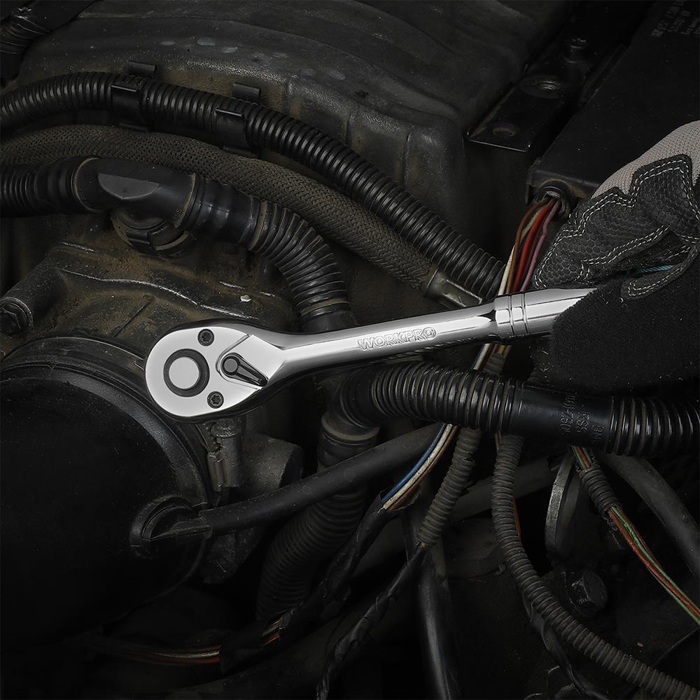 WorkproWORKPRO WP202530 1/4'’ 3/8’’ 1/2'’ Metrik/İnç 164 Parça Cr-V Ağır Hizmet Lokma ve Kombine Anahtar TakımıWP202530