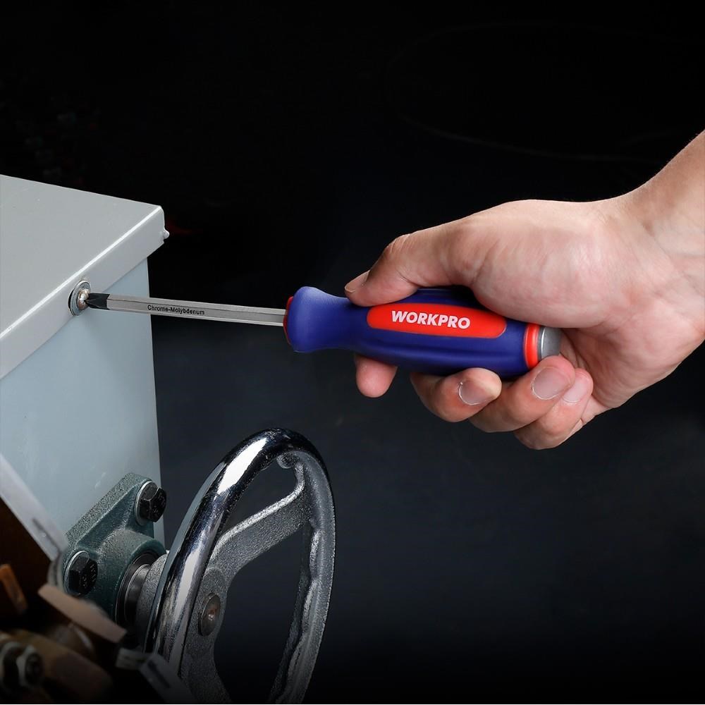 WorkproWORKPRO WP202533 1/4'’ 3/8’’ 1/2'’ 123 Parça Cr-V Metrik Ağır Hizmet Lokma ve Kombine Anahtar TakımıWP202533