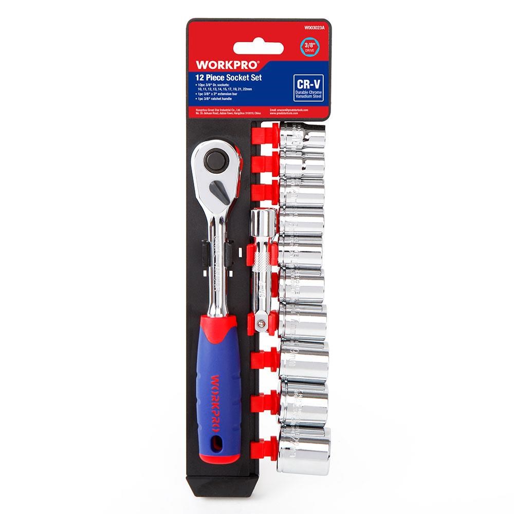 WorkproWORKPRO WP202557 12 Parça 3/8’’ CR-V Metrik Profesyonel Lokma TakımıWP202557