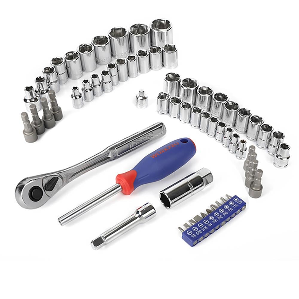 WorkproWORKPRO WP202566 1/4'’ 3/8’’ Metrik/İnç 63 Parça Cr-V Profesyonel Lokma TakımıWP202566