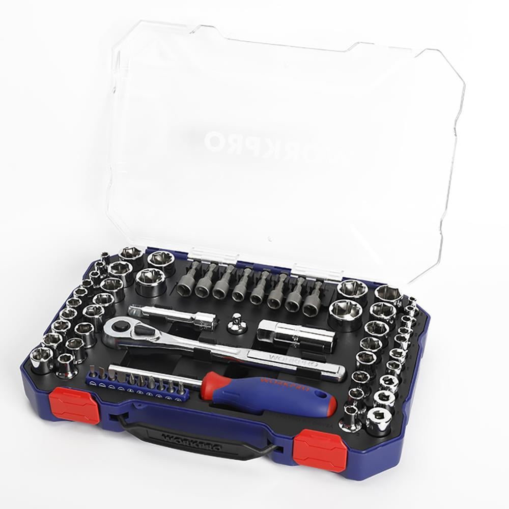 WorkproWORKPRO WP202566 1/4'’ 3/8’’ Metrik/İnç 63 Parça Cr-V Profesyonel Lokma TakımıWP202566