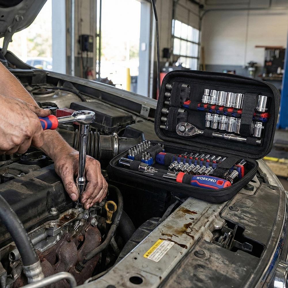 WorkproWORKPRO WP209006 84 Parça 3/8’’ 1/4’’ CR-V Metrik/İnç Profesyonel Lokma ve Bits Uç TakımıWP209006