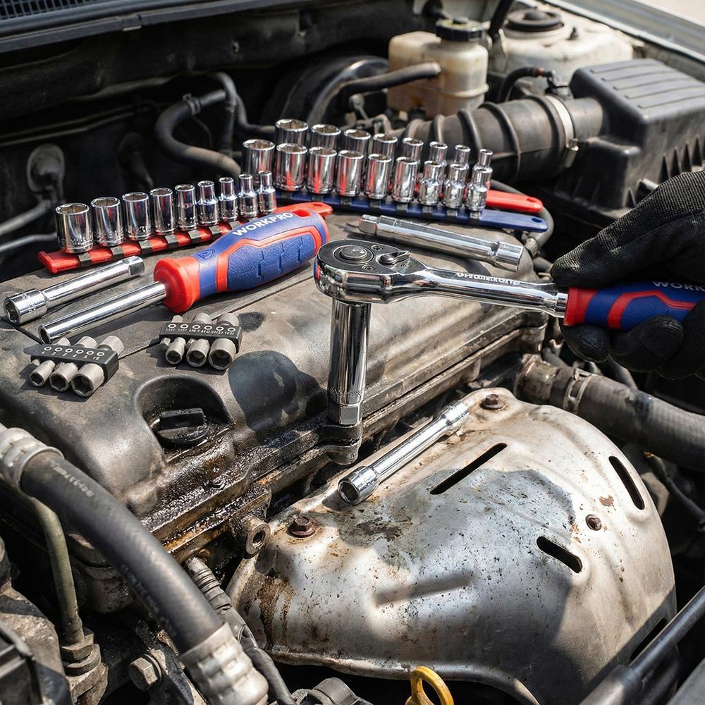 WorkproWORKPRO WP209006 84 Parça 3/8’’ 1/4’’ CR-V Metrik/İnç Profesyonel Lokma ve Bits Uç TakımıWP209006