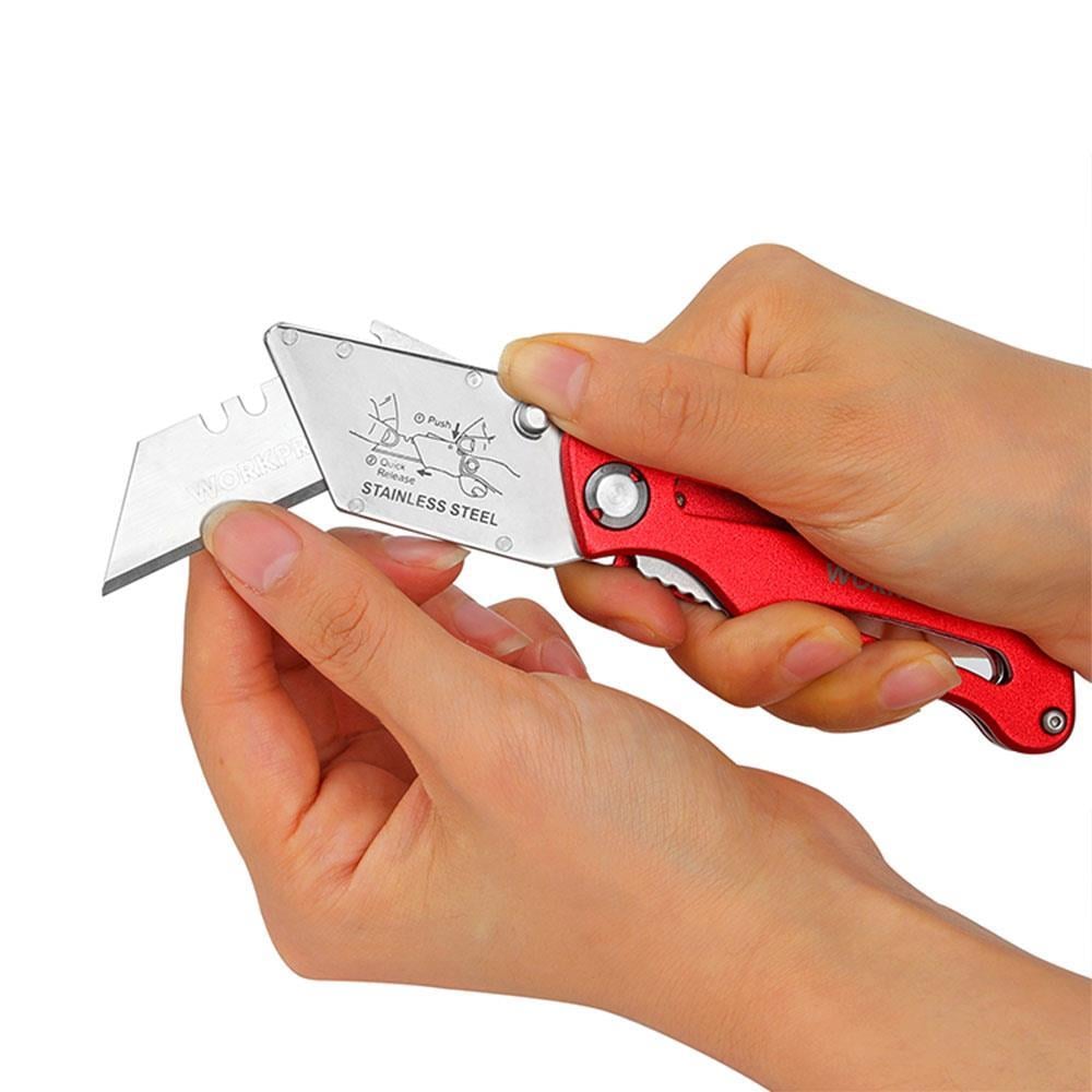 WorkproWORKPRO WP211003 Paslanmaz Çelik/Alüminyum Gövde Katlanır Rötuş Maket BıçağıWP211003