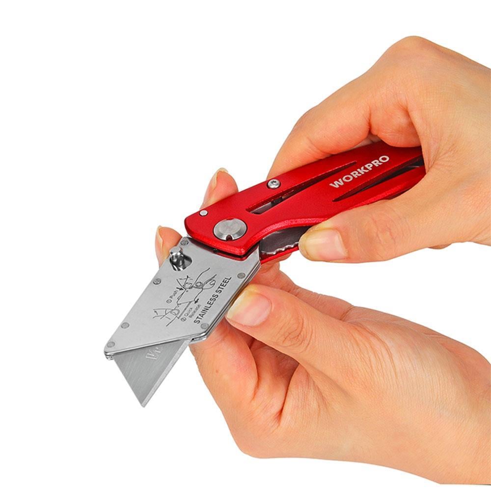 WorkproWORKPRO WP211003 Paslanmaz Çelik/Alüminyum Gövde Katlanır Rötuş Maket BıçağıWP211003