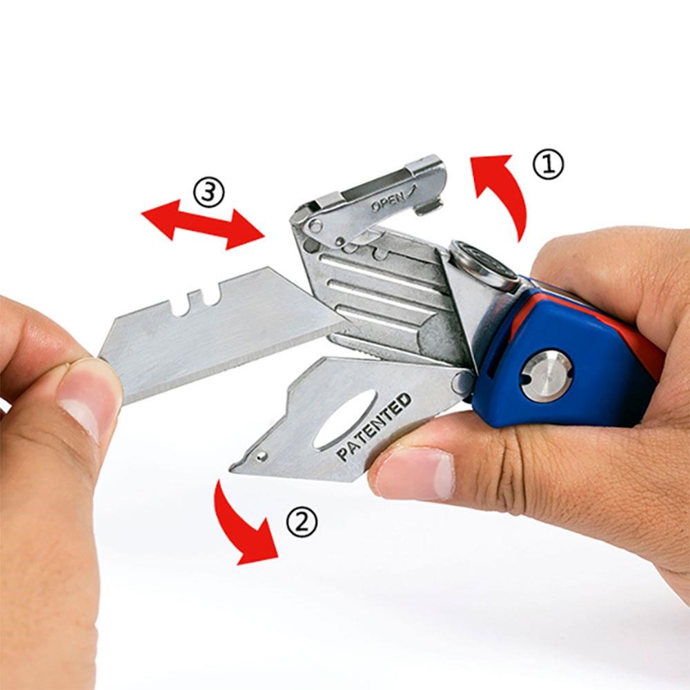 WorkproWORKPRO WP211006 Ağır Hizmet Paslanmaz Çelik Gövde Katlanır Rötuş Maket Bıçağı + 6 Adet Yedek BıçakWP211006