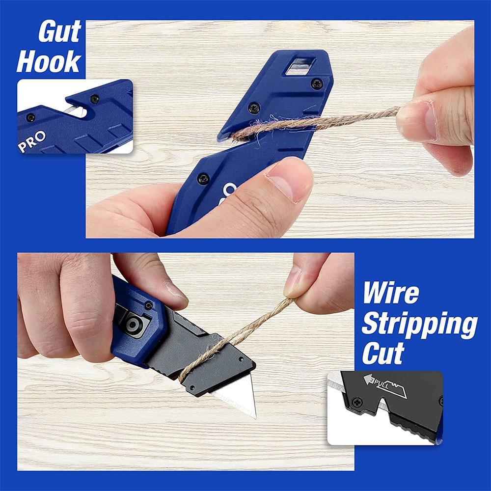 WorkproWORKPRO WP211008 Profesyonel Katlanır Çok Amaçlı Rötuş Maket Bıçağı + 10 Adet Yedek BıçakWP211008