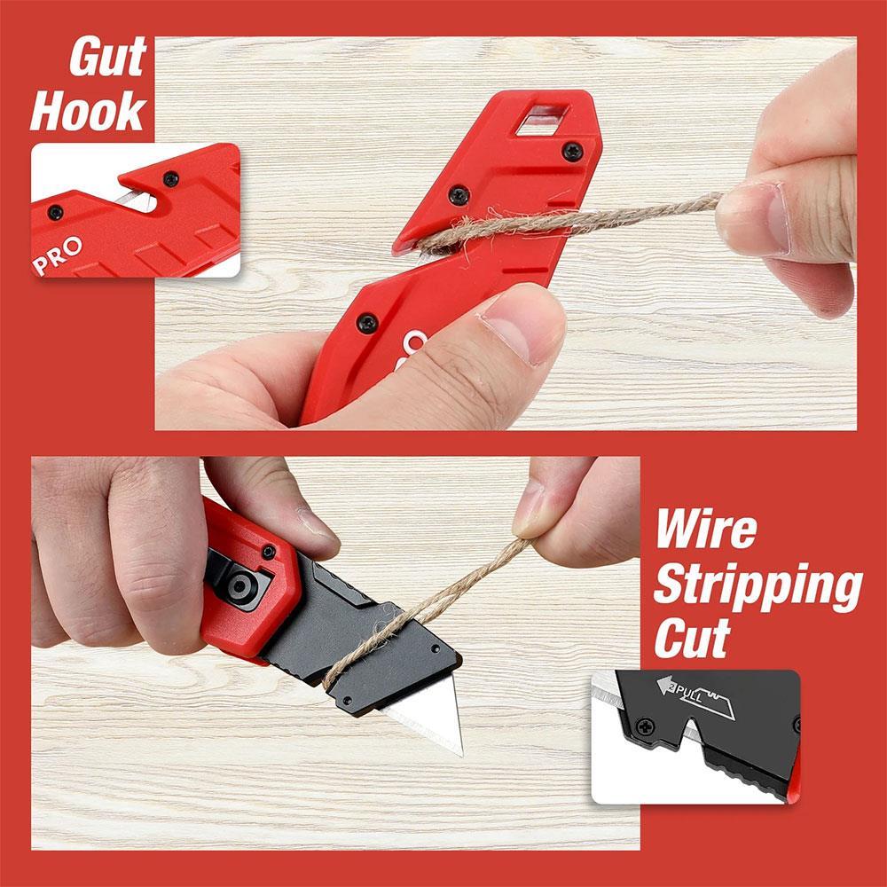 WorkproWORKPRO WP211018 Profesyonel Katlanır Çok Amaçlı Rötuş Maket Bıçağı + 10 Adet Yedek BıçakWP211018