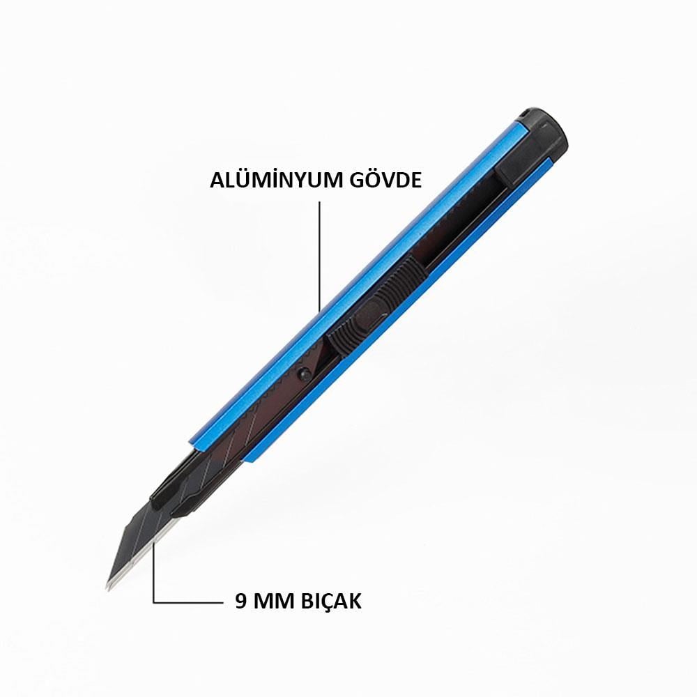 WorkproWORKPRO WP212012 9MM Alüminyum Kasa Cep Askılı Maket Bıçağı (MAVİ)WP212012