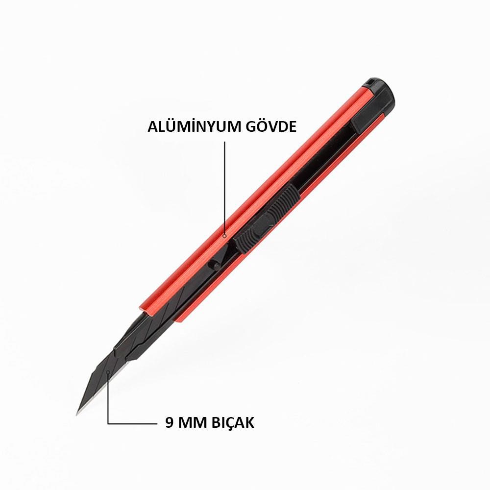 WorkproWORKPRO WP212020 9MM Alüminyum Kasa Cep Askılı Maket Bıçağı (KIRMIZI)WP212020