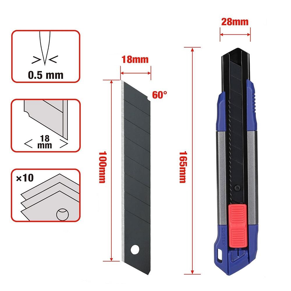 WorkproWORKPRO WP212022 18MM Ağır Hizmet Alüminyum Kasa Maket Bıçağı + 10 Adet Yedek BıçakWP212022