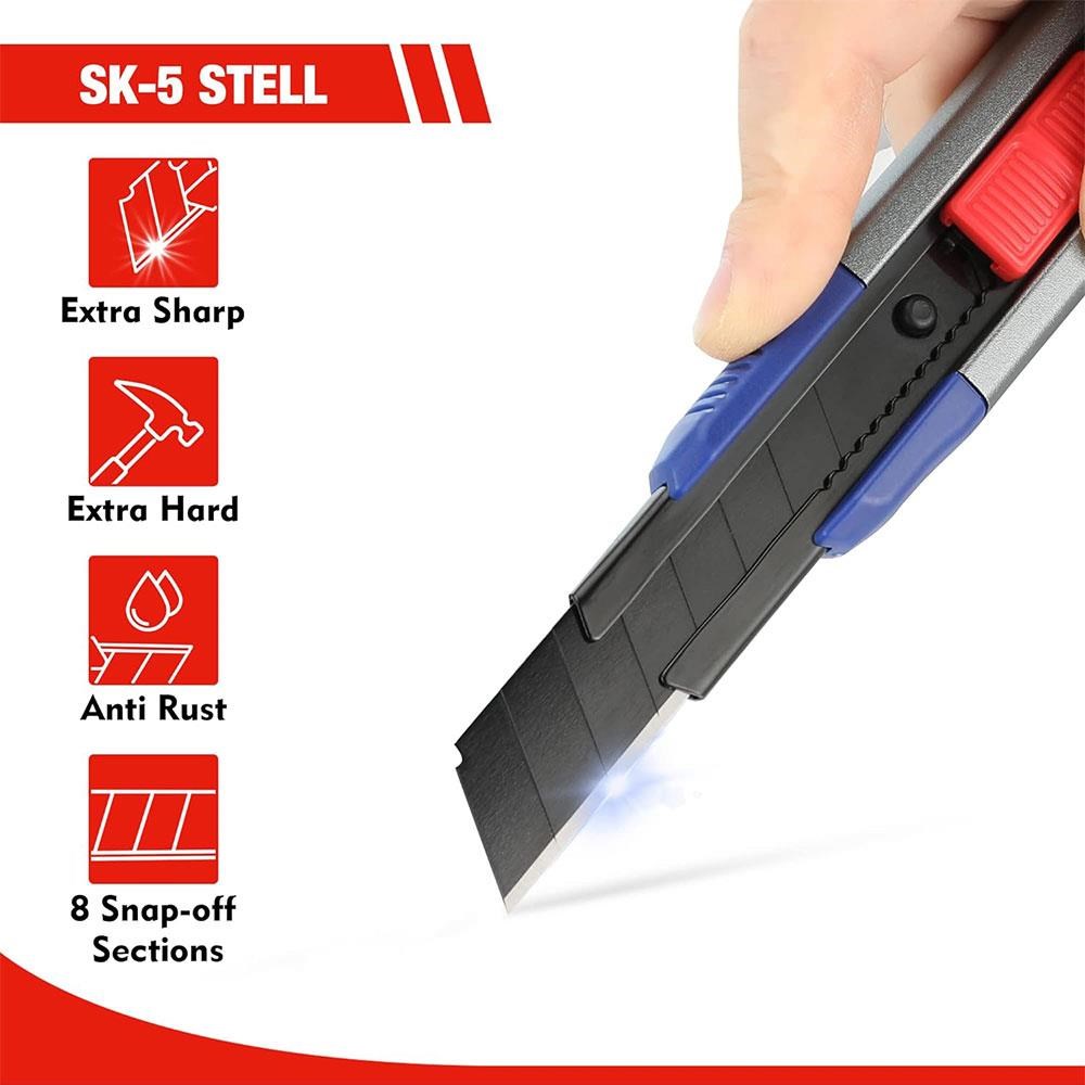 WorkproWORKPRO WP212022 18MM Ağır Hizmet Alüminyum Kasa Maket Bıçağı + 10 Adet Yedek BıçakWP212022