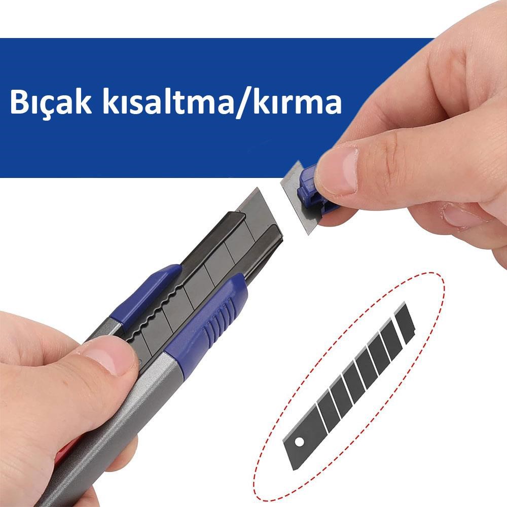 WorkproWORKPRO WP212022 18MM Ağır Hizmet Alüminyum Kasa Maket Bıçağı + 10 Adet Yedek BıçakWP212022