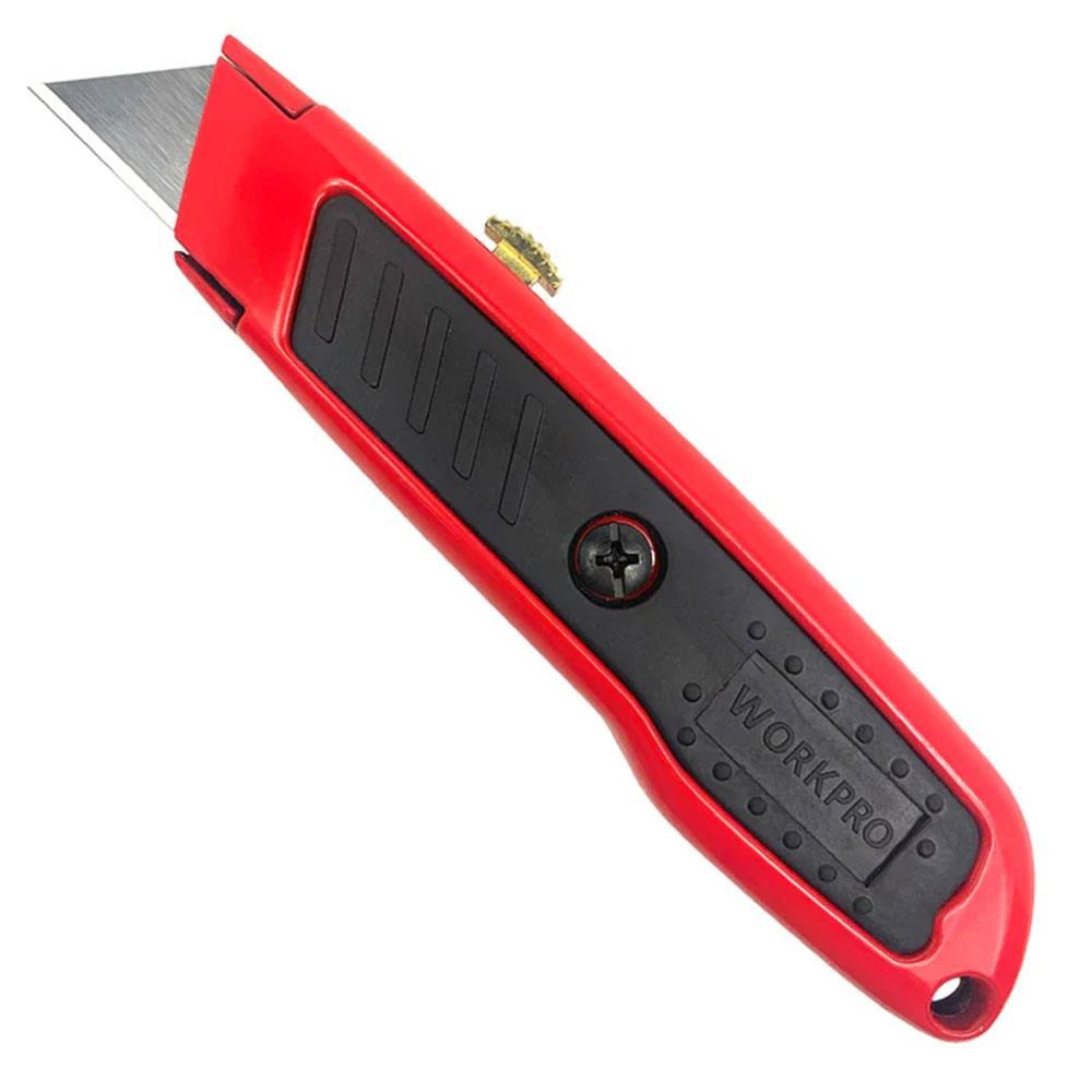 WorkproWORKPRO WP213005 Alüminyum Gövde Geri Çekilebilir Rötuş Maket Bıçağı + 3 Adet Yedek BıçakWP213005