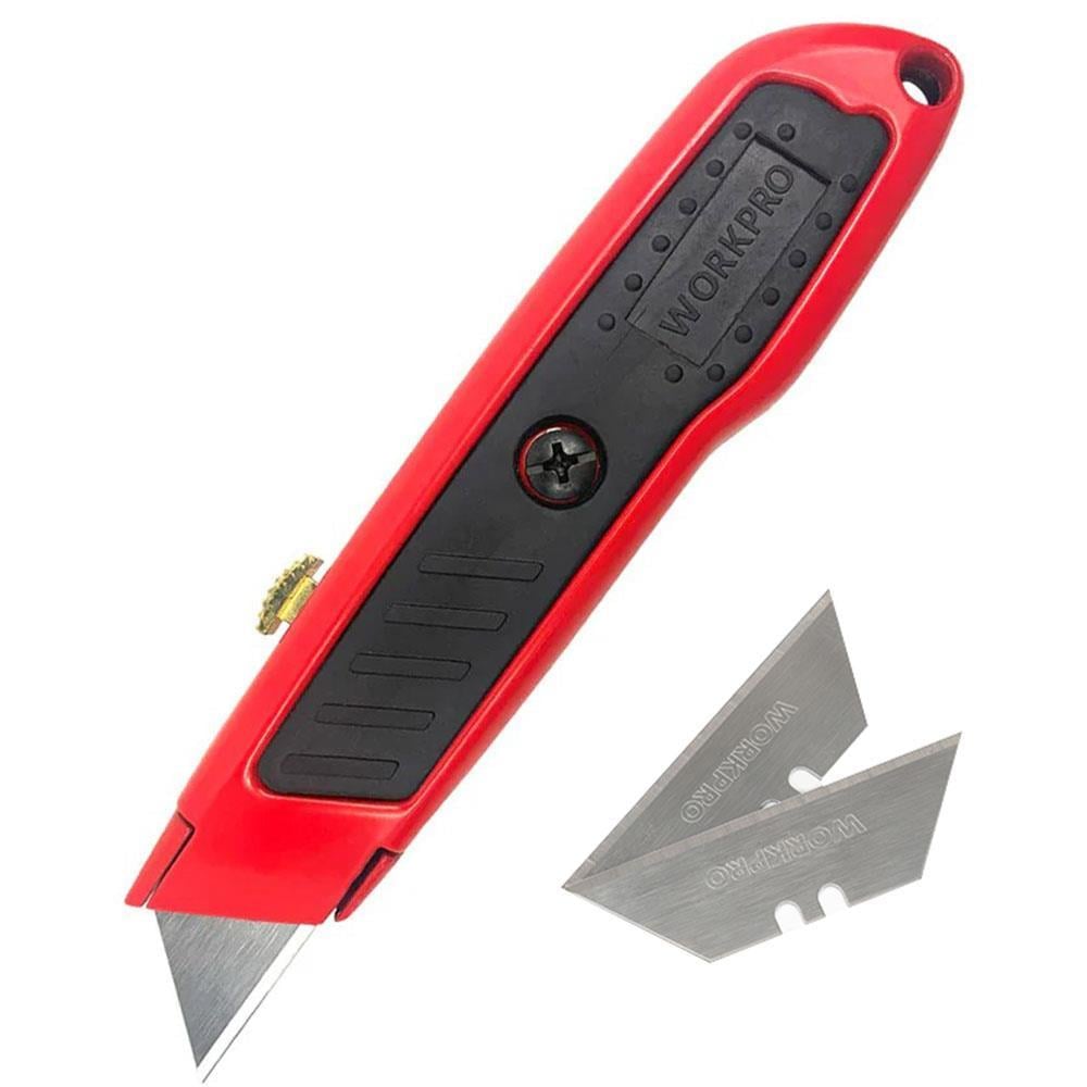 WorkproWORKPRO WP213005 Alüminyum Gövde Geri Çekilebilir Rötuş Maket Bıçağı + 3 Adet Yedek BıçakWP213005