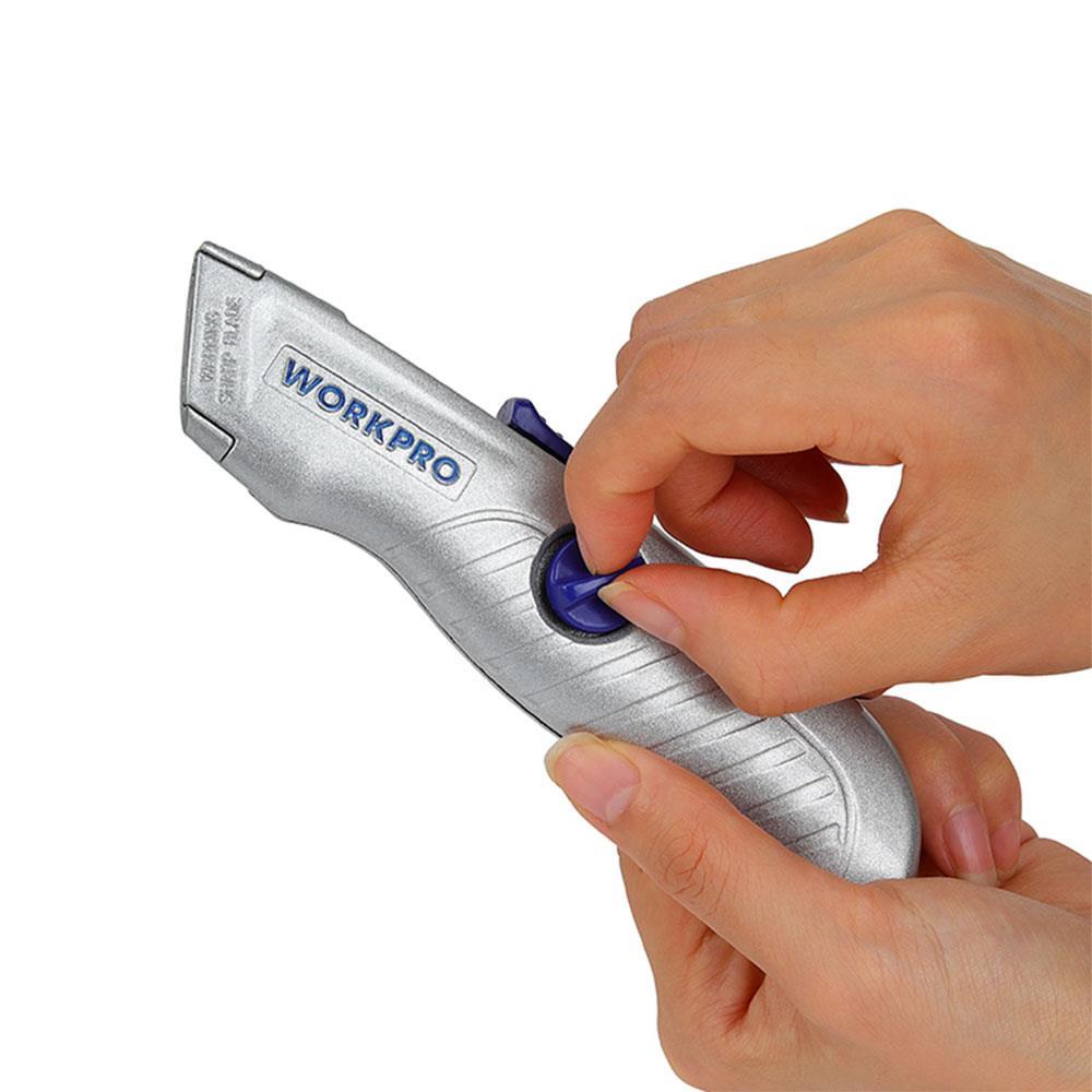 WorkproWORKPRO WP213007 Alüminyum Gövde Otomatik Geri Çekilebilir Rötuş Maket BıçağıWP213007