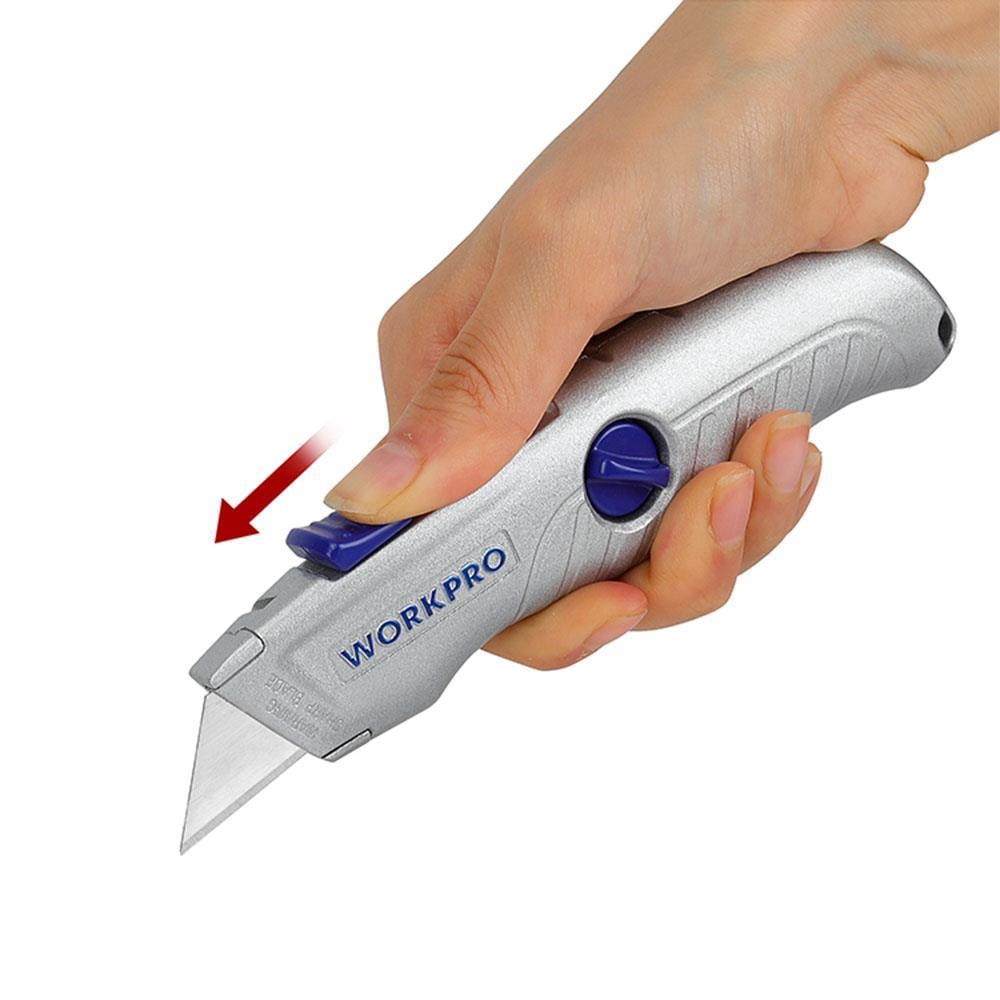 WorkproWORKPRO WP213007 Alüminyum Gövde Otomatik Geri Çekilebilir Rötuş Maket BıçağıWP213007