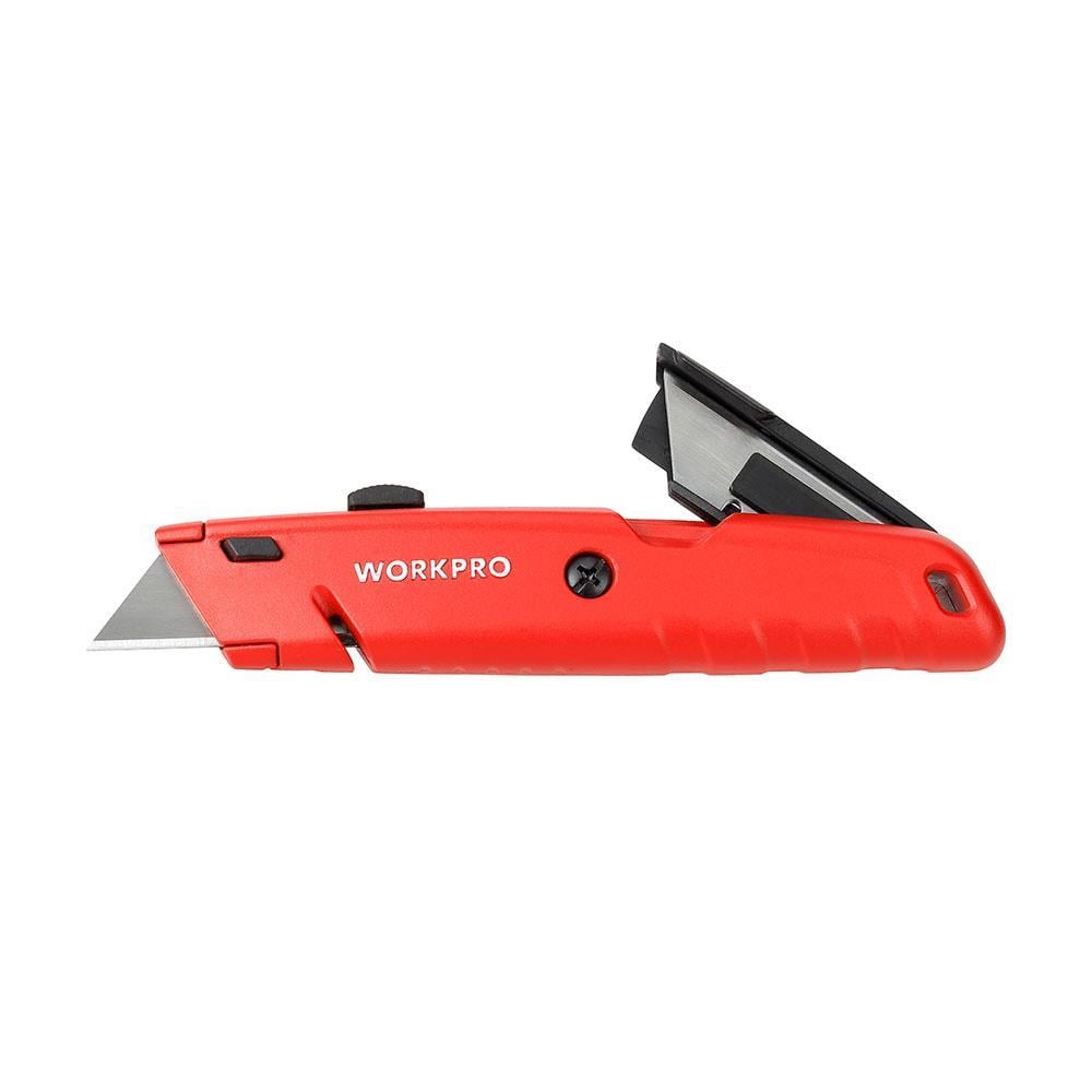 WorkproWORKPRO WP213009 Ağır Hizmet Alüminyum Gövde Geri Çekilebilir Rötuş Maket Bıçağı + 5 Adet Yedek BıçakWP213009
