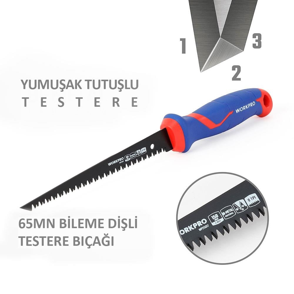 WorkproWORKPRO WP215017 150mm Hızlı Kesim Profesyonel BI-METAL Alçıpan TesteresiWP215017