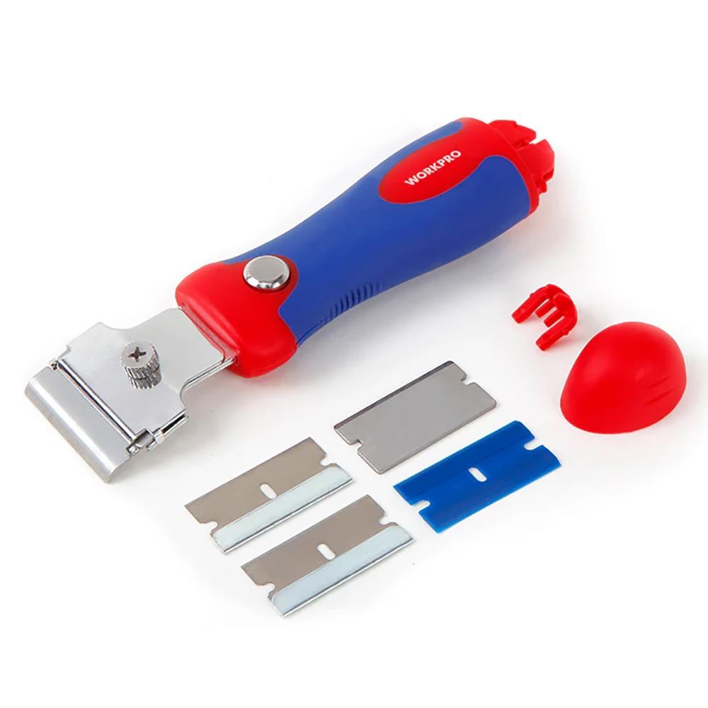 WorkproWORKPRO WP219004 40mm Geri Çekilebilir Profesyonel Kazıyıcı + 4 Parça Kazıma Bıçak SetiWP219004
