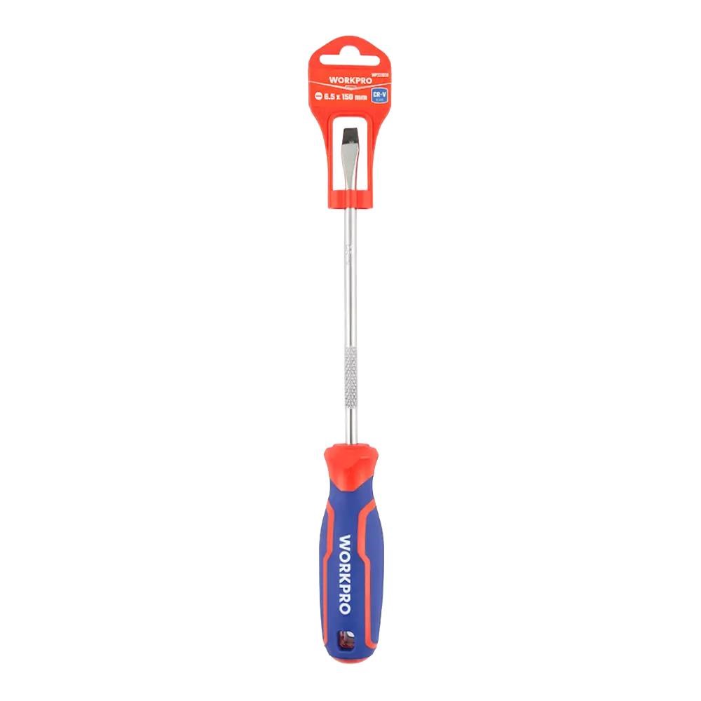 WorkproWORKPRO WP221020 6.5x150mm CR-V Manyetik Profesyonel Düz TornavidaWP221020