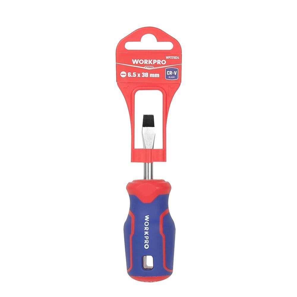 WorkproWORKPRO WP221024 6.5x38mm CR-V Manyetik Profesyonel Düz Topaç TornavidaWP221024