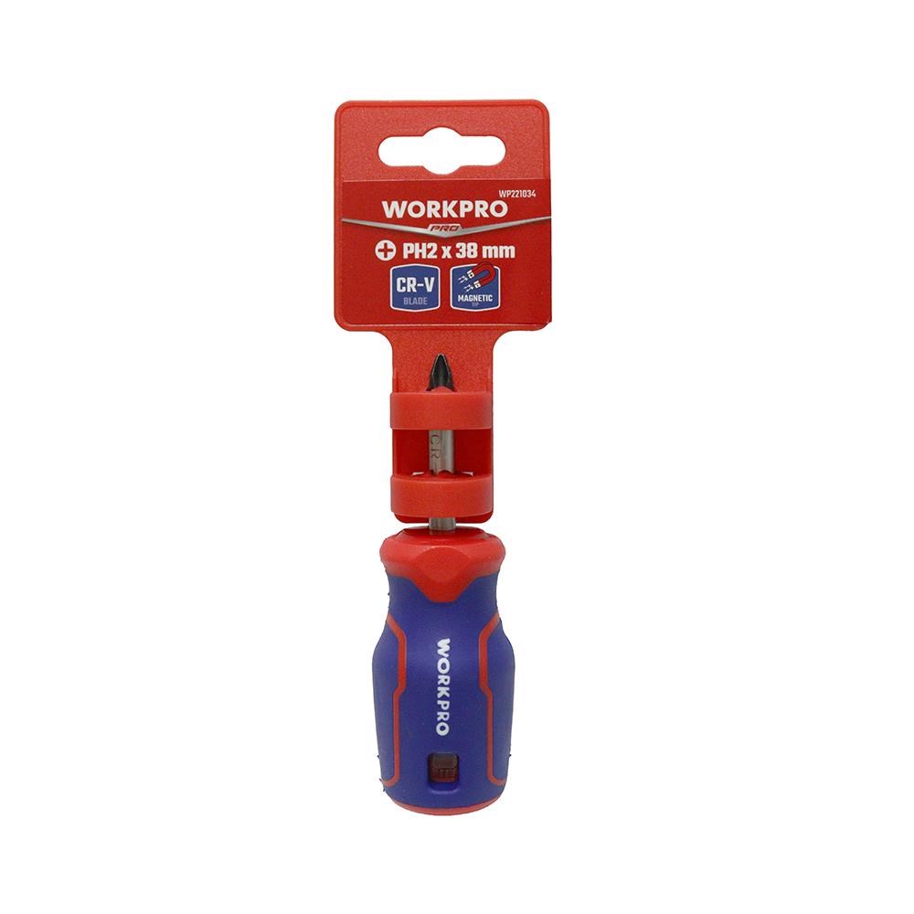 WorkproWORKPRO WP221034 PH2x38mm CR-V Manyetik Profesyonel Yıldız Topaç TornavidaWP221034