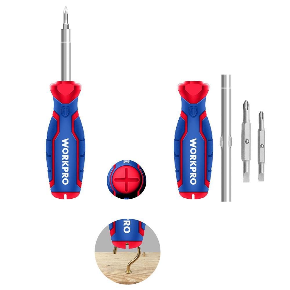 WorkproWORKPRO WP221046 6-IN-1 Profesyonel Çok Fonksiyonlu Değişken Uçlu Tornavida SetiWP221046