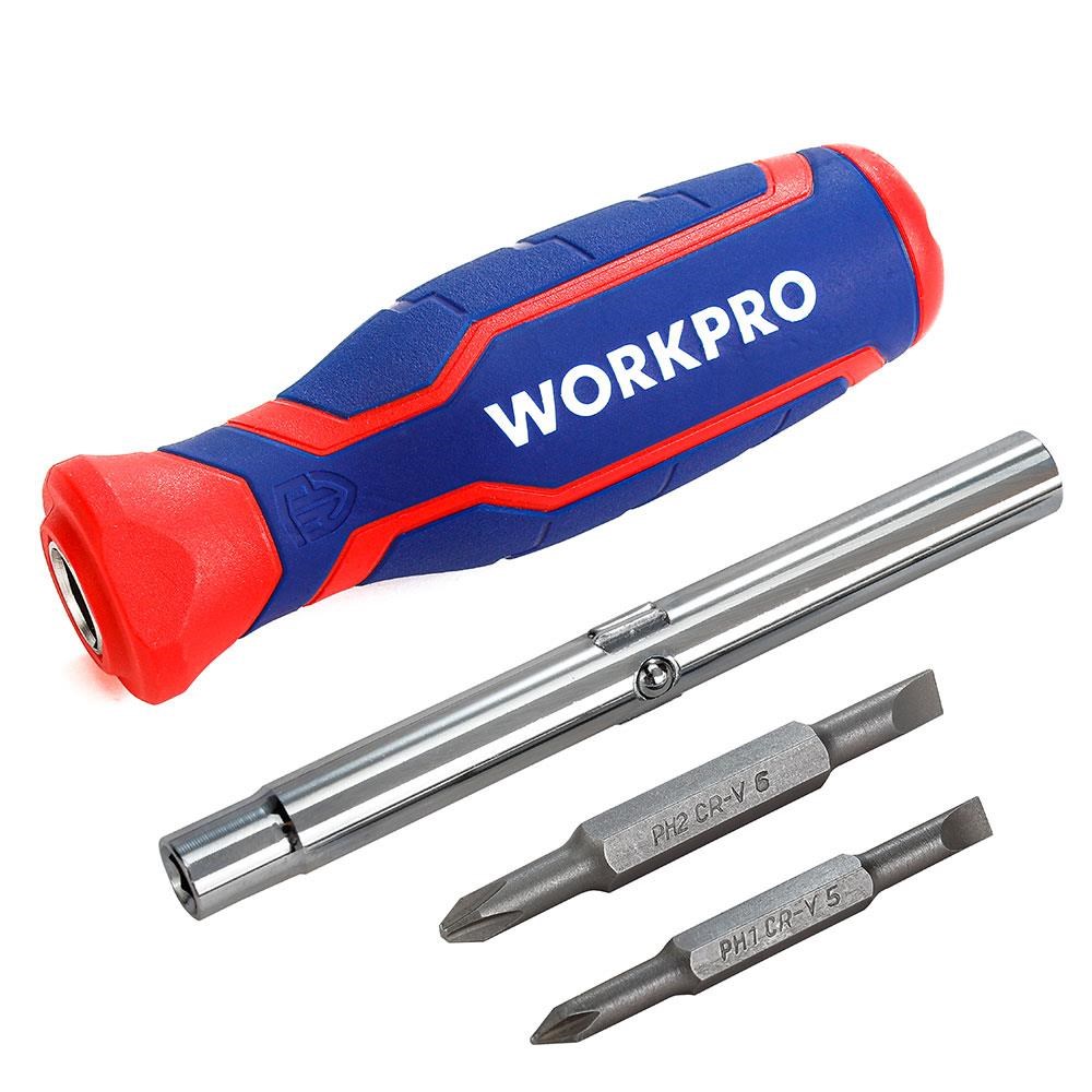 WorkproWORKPRO WP221046 6-IN-1 Profesyonel Çok Fonksiyonlu Değişken Uçlu Tornavida SetiWP221046