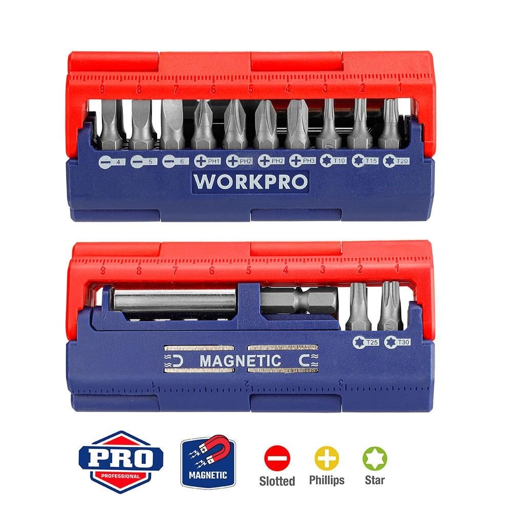 WorkproWORKPRO WP221062 13 Parça Manyetik CR-V Vidalama Bits Uç SetiWP221062