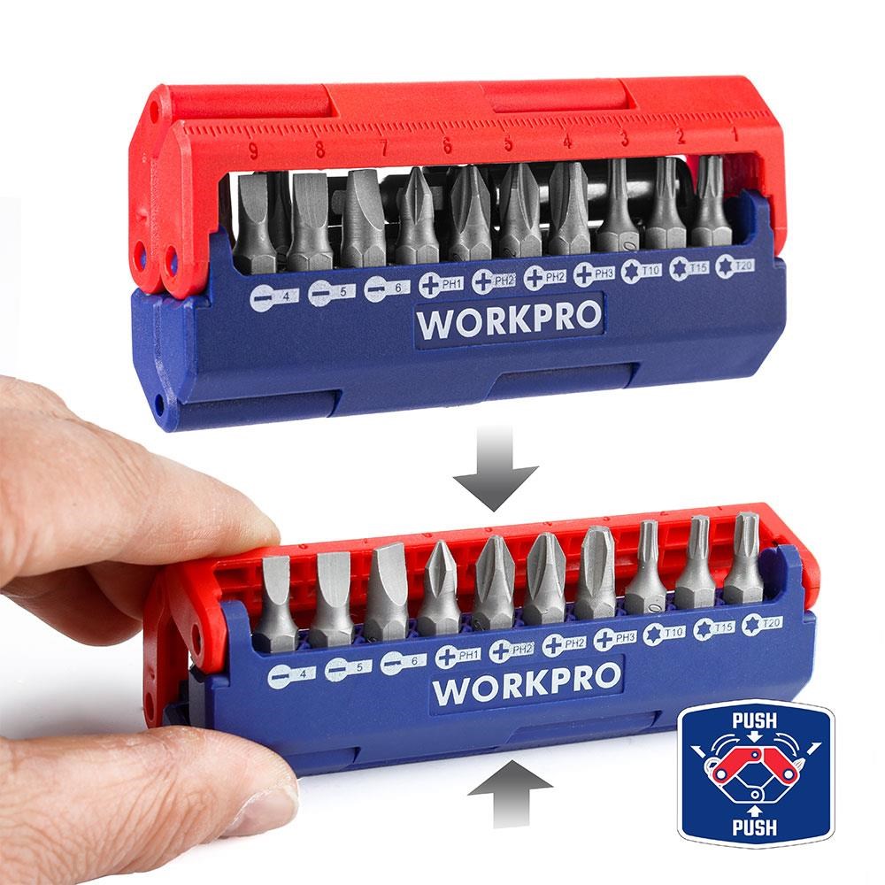 WorkproWORKPRO WP221062 13 Parça Manyetik CR-V Vidalama Bits Uç SetiWP221062