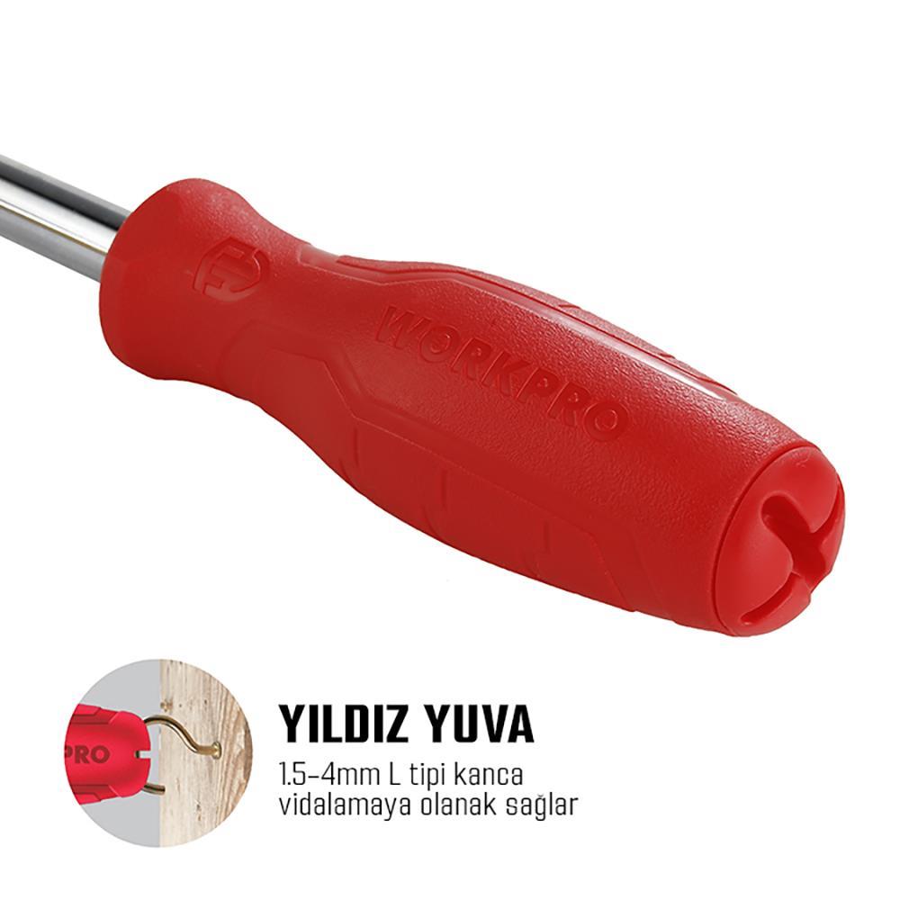 WorkproWORKPRO WP221066 6-IN-1 Çok Fonksiyonlu Değişken Uçlu Profesyonel Tornavida SetiWP221066