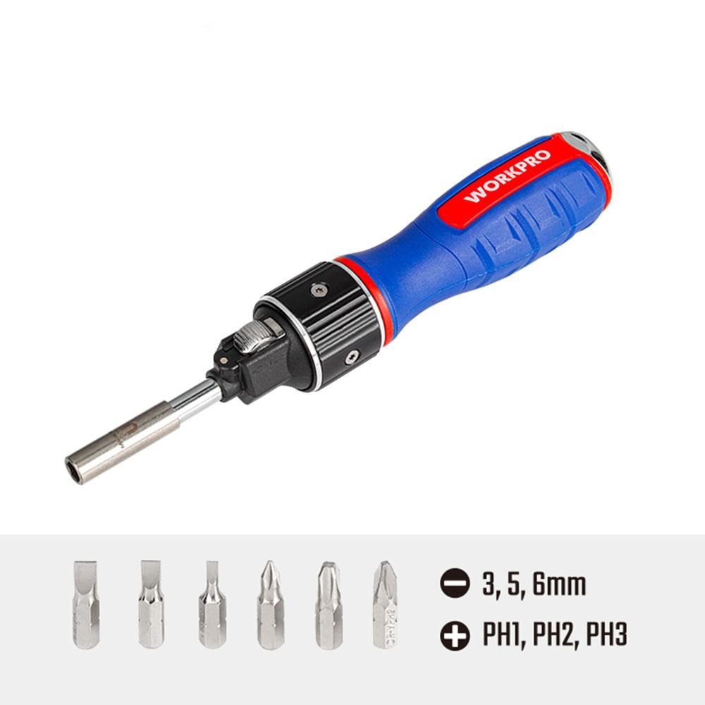 WorkproWORKPRO WP221069 6-IN-1 Profesyonel CR-V Cırcırlı Manyetik Tornavida SetiWP221069