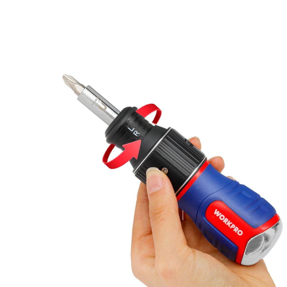 WorkproWORKPRO WP221071 6-IN-1 Profesyonel CR-V Cırcırlı Manyetik Topaç Tornavida SetiWP221071