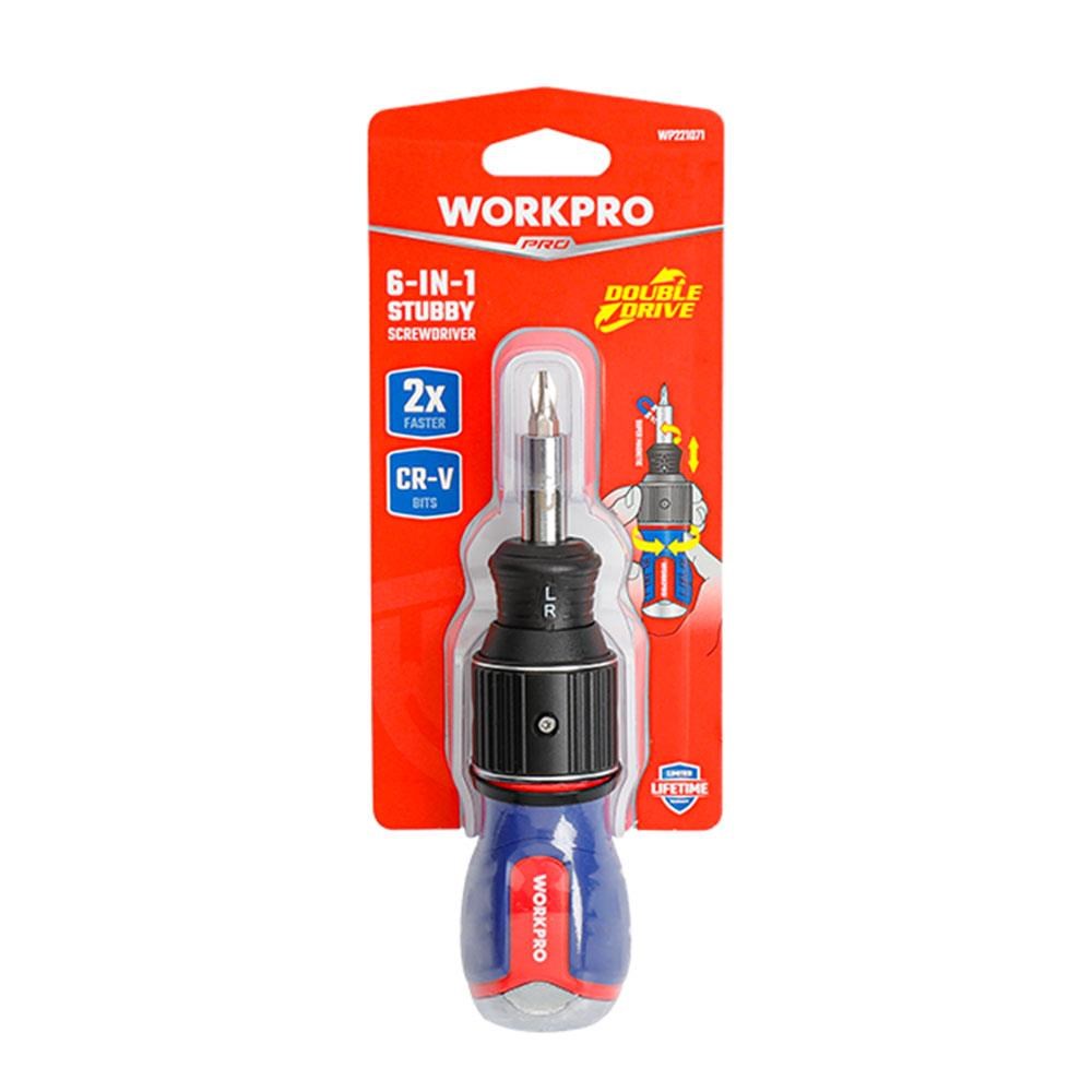 WorkproWORKPRO WP221071 6-IN-1 Profesyonel CR-V Cırcırlı Manyetik Topaç Tornavida SetiWP221071