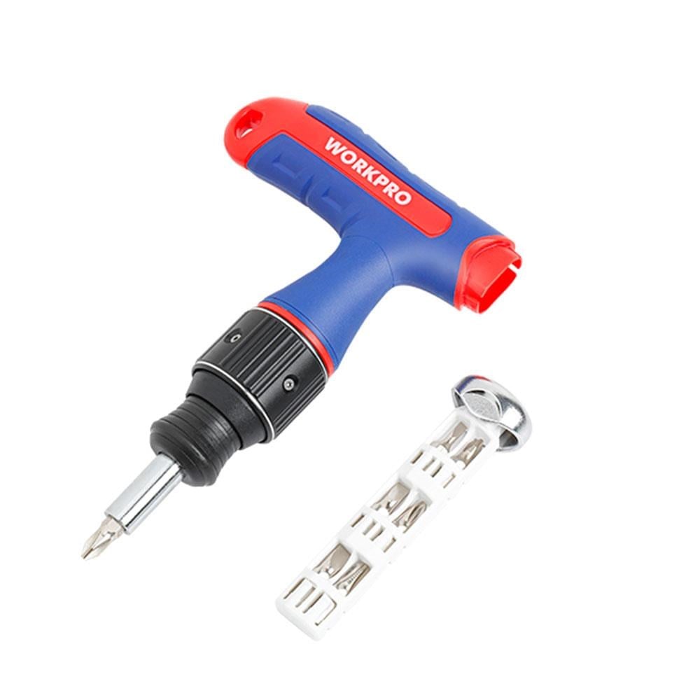 WorkproWORKPRO WP221072 7-IN-1 Profesyonel CR-V T- Saplı Cırcırlı Manyetik Tornavida SetiWP221072