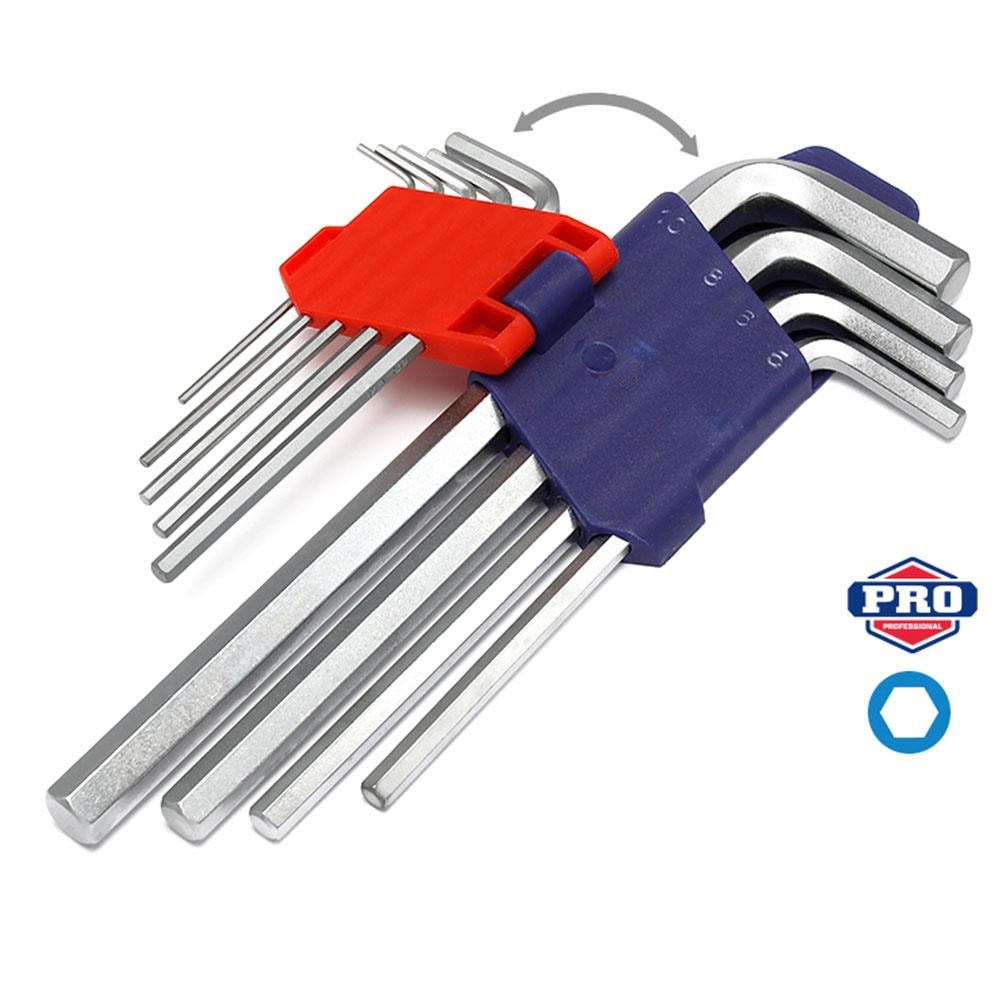WorkproWORKPRO WP222004 9 Parça CR-V Uzun Boy Metrik Profesyonel Allen Anahtar TakımıWP222004
