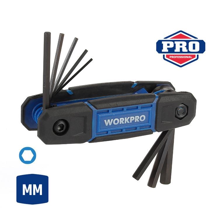 WorkproWORKPRO WP222028 8 Parça CR-V Metrik Çakı Tipi Profesyonel Allen Anahtar TakımıWP222028