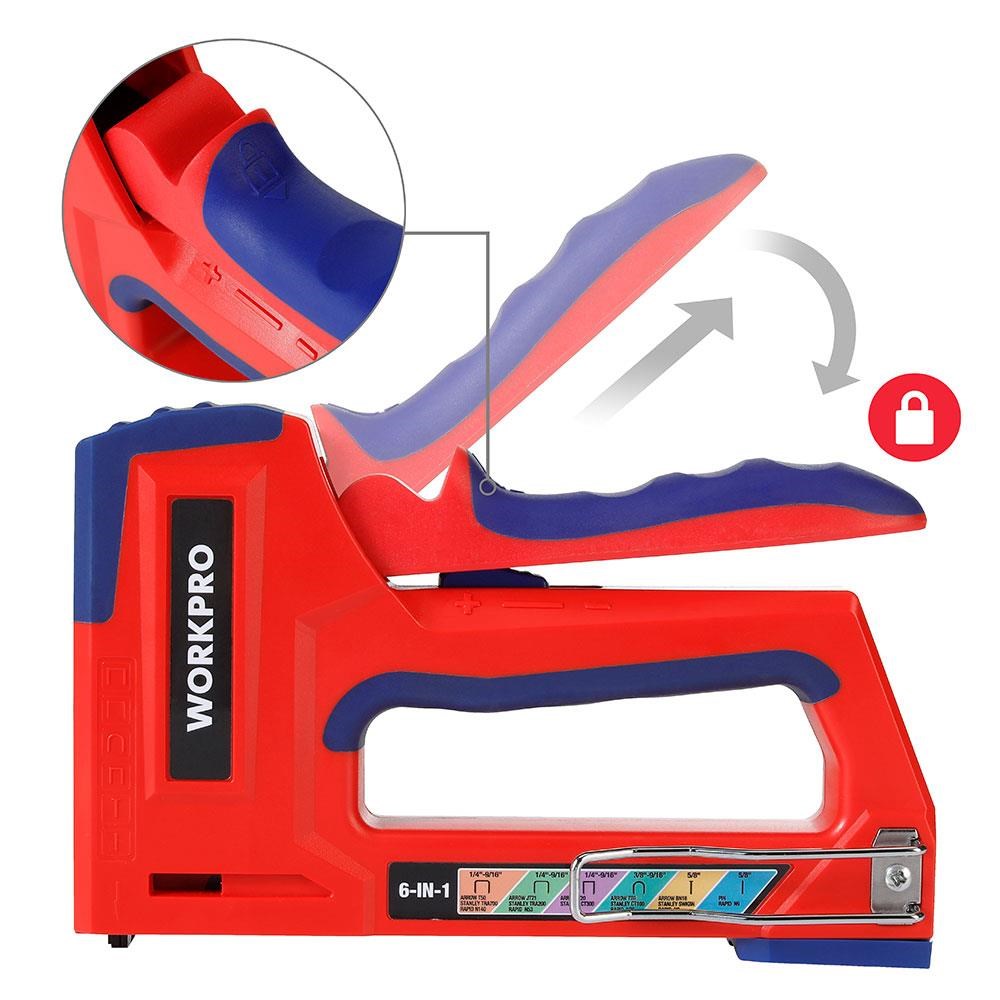 WorkproWORKPRO WP223002 6 IN 1 Profesyonel 6-14mm Mekanik Zımba ve 15mm Çivi TabancasıWP223002