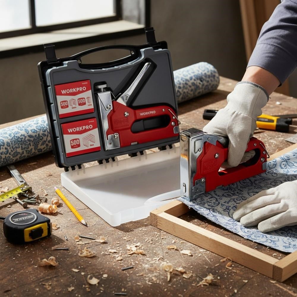 WorkproWORKPRO WP223005 3 IN 1 4-14mm Profesyonel Mekanik Zımba ve 14mm Çivi Tabancası + 1500 Adet Zımba/ÇiviWP223005