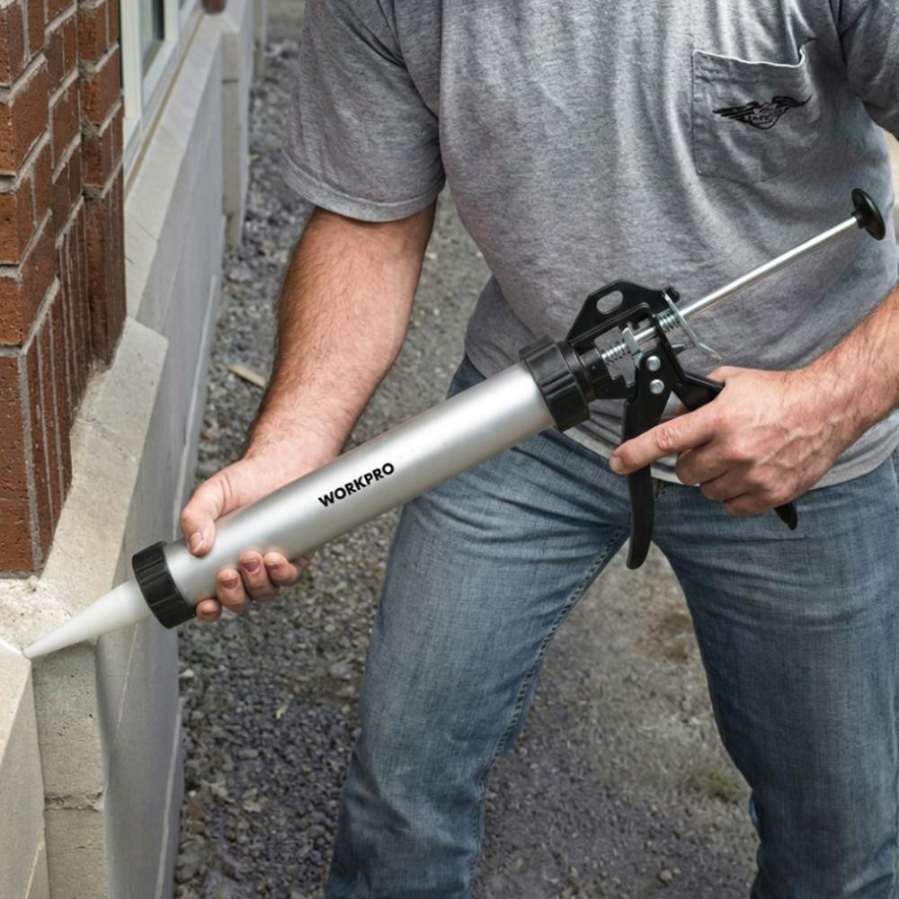 WorkproWORKPRO WP224006 590ml 6 Parça Alüminyum Profesyonel Sosis Tipi Silikon TabancasıWP224006