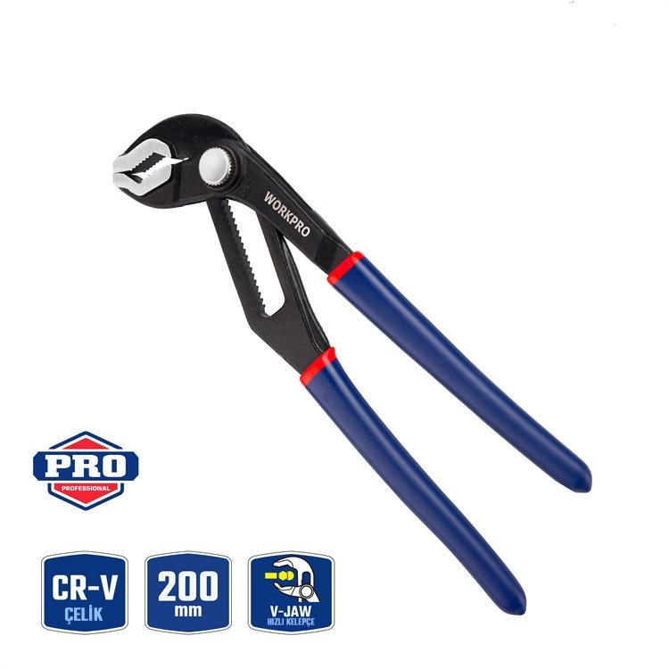 WorkproWORKPRO WP231086 200MM CR-V Profesyonel Ayarlı Düğmeli Fort PenseWP231086