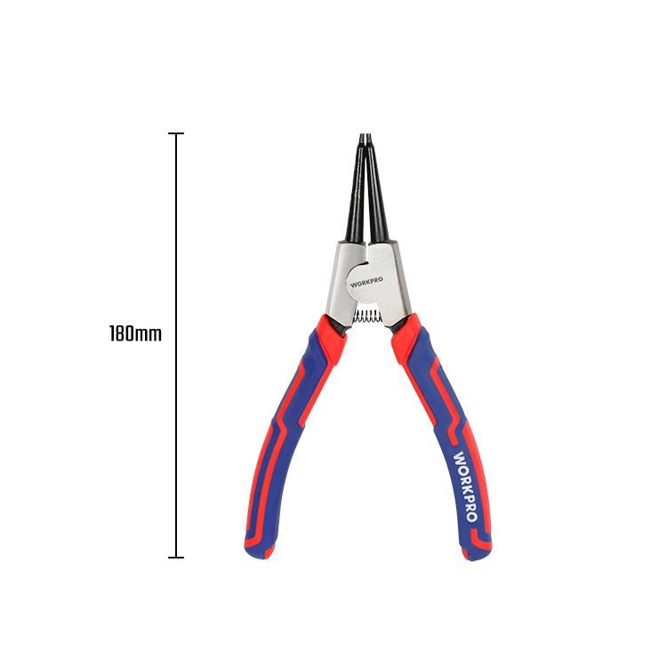WorkproWORKPRO WP231150 180MM Cr-V Düz Yaylı Profesyonel Dış Segman PensesiWP231150