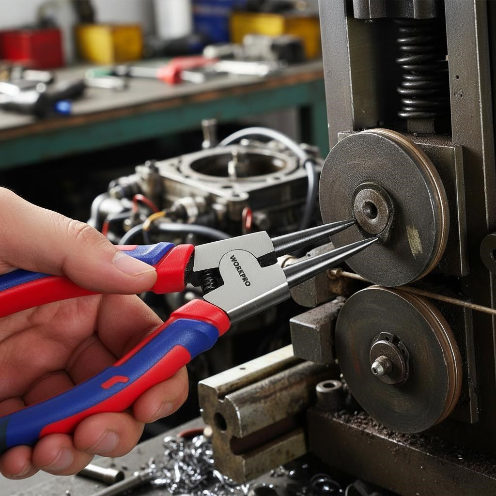 WorkproWORKPRO WP231150 180MM Cr-V Düz Yaylı Profesyonel Dış Segman PensesiWP231150