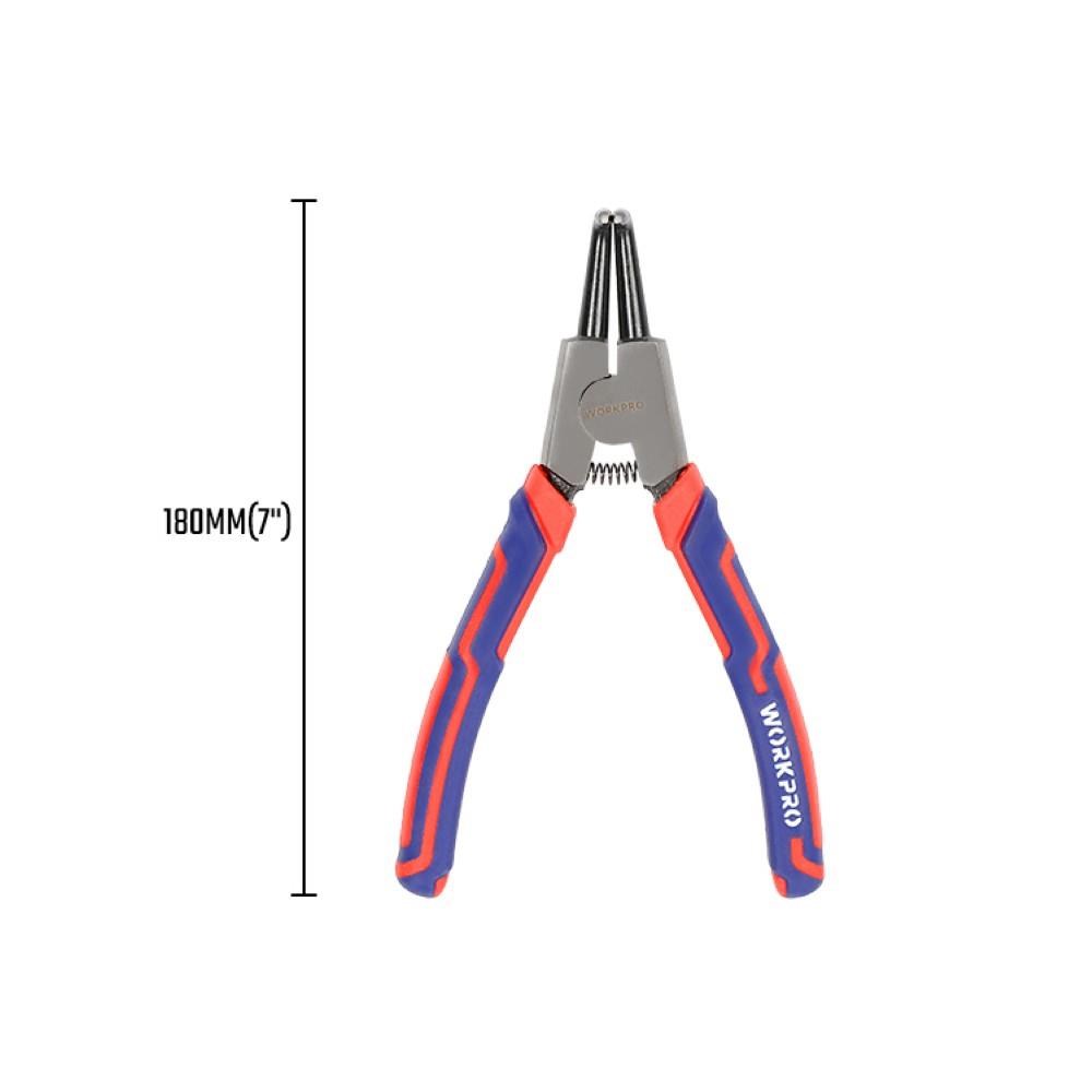 WorkproWORKPRO WP231151 180MM CR-V Eğri Uçlu Yaylı Profesyonel Dış Segman PensesiWP231151